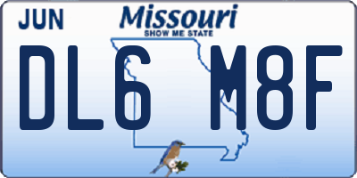 MO license plate DL6M8F