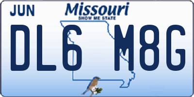 MO license plate DL6M8G