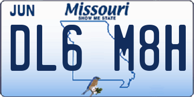 MO license plate DL6M8H
