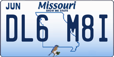 MO license plate DL6M8I