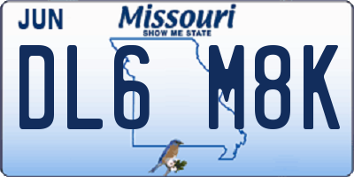 MO license plate DL6M8K