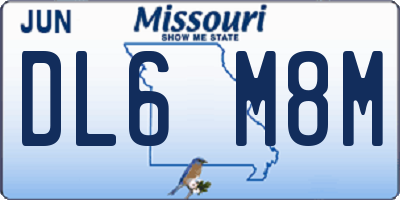 MO license plate DL6M8M
