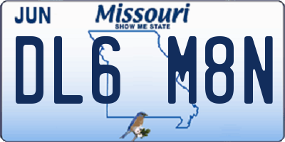 MO license plate DL6M8N
