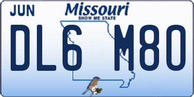 MO license plate DL6M8O