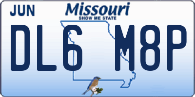 MO license plate DL6M8P