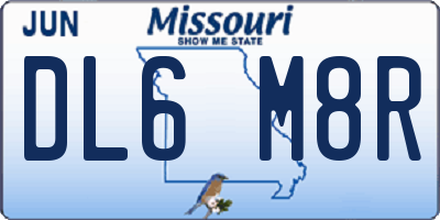 MO license plate DL6M8R