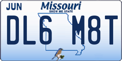 MO license plate DL6M8T