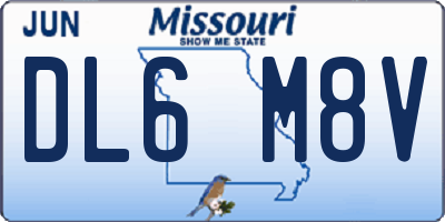 MO license plate DL6M8V