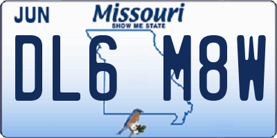 MO license plate DL6M8W
