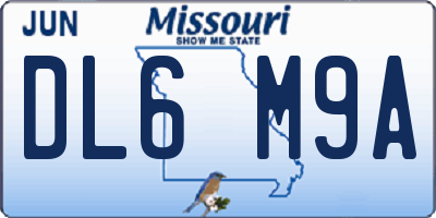 MO license plate DL6M9A