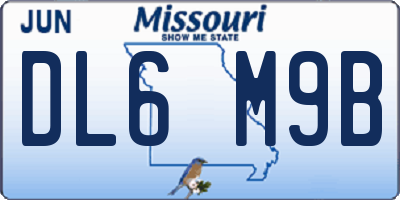 MO license plate DL6M9B