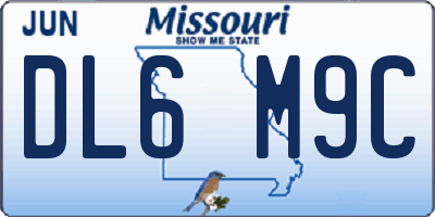 MO license plate DL6M9C