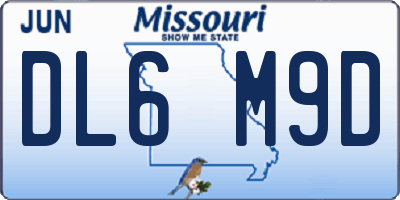 MO license plate DL6M9D