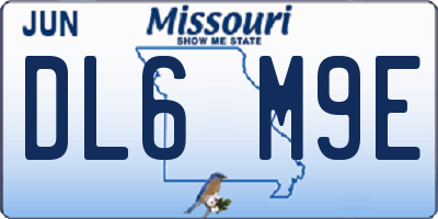 MO license plate DL6M9E