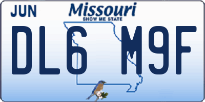 MO license plate DL6M9F