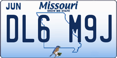 MO license plate DL6M9J