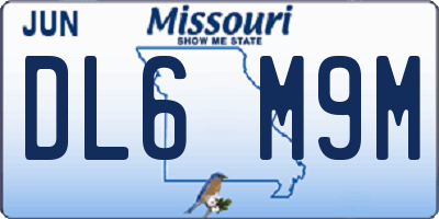 MO license plate DL6M9M