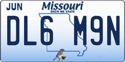 MO license plate DL6M9N