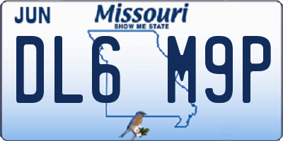 MO license plate DL6M9P
