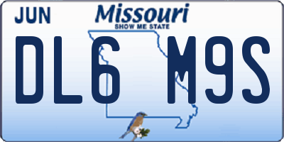 MO license plate DL6M9S