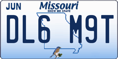 MO license plate DL6M9T