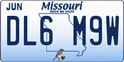 MO license plate DL6M9W