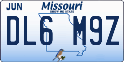 MO license plate DL6M9Z