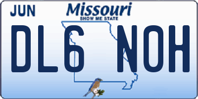 MO license plate DL6N0H