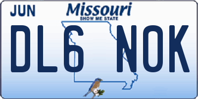 MO license plate DL6N0K