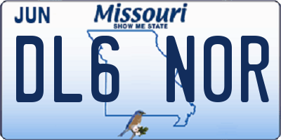 MO license plate DL6N0R