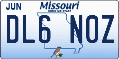 MO license plate DL6N0Z