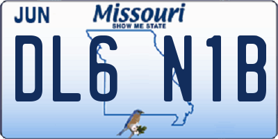 MO license plate DL6N1B