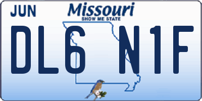 MO license plate DL6N1F