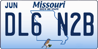 MO license plate DL6N2B