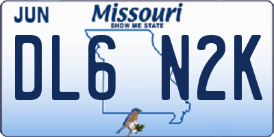 MO license plate DL6N2K