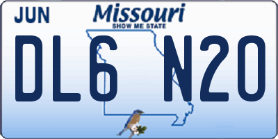 MO license plate DL6N2O