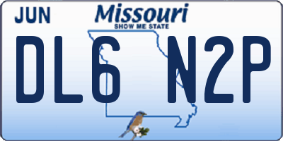 MO license plate DL6N2P