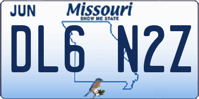 MO license plate DL6N2Z