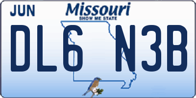 MO license plate DL6N3B