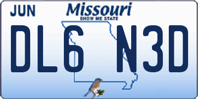 MO license plate DL6N3D