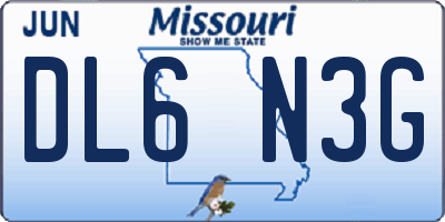 MO license plate DL6N3G