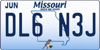 MO license plate DL6N3J