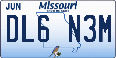 MO license plate DL6N3M