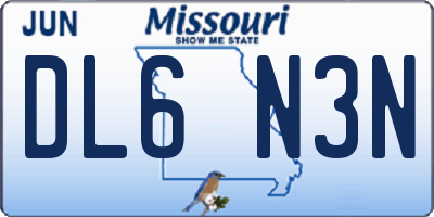 MO license plate DL6N3N