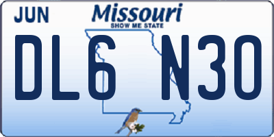 MO license plate DL6N3O