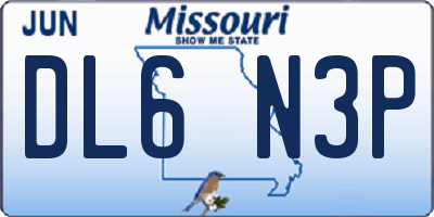 MO license plate DL6N3P