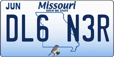 MO license plate DL6N3R