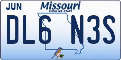 MO license plate DL6N3S