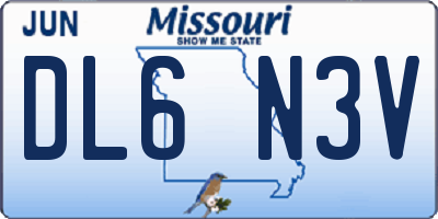 MO license plate DL6N3V