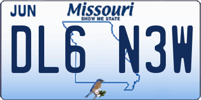 MO license plate DL6N3W